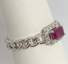 Load image into Gallery viewer, 14kt White Gold Natural Ruby and Diamond Ring
