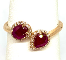 Load image into Gallery viewer, 18kt  Rose Gold Ruby and Diamond Ring
