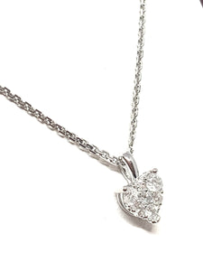 14kt White Gold Heart Shaped Diamond Pendant