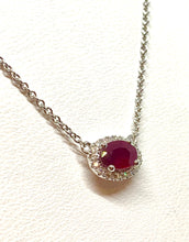 Load image into Gallery viewer, 18kt White Gold Natural Ruby and Diamond Pendant
