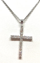 Load image into Gallery viewer, 14kt White  Gold Diamond Cross Pendant
