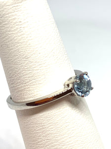 14kt White Gold Aquamarine and Diamond Ring