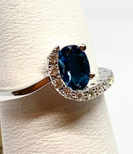 Load image into Gallery viewer, 14kt White Gold Blue Topaz Ring
