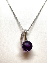 Load image into Gallery viewer, 14kt White Gold Amethyst and Diamond Pendant
