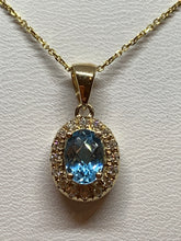 Load image into Gallery viewer, 14kt Yellow Gold Blue Topaz Pendant
