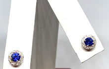 Load image into Gallery viewer, 14kt White Gold Natural Sapphire Earrings

