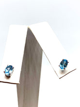 Load image into Gallery viewer, 14kt White Blue Topaz Earrings
