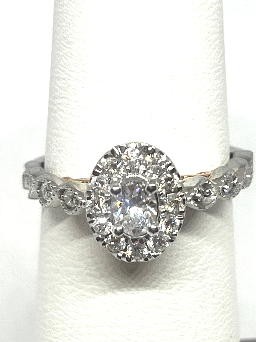 14kt White and Rose Gold Diamond Engagement Ring