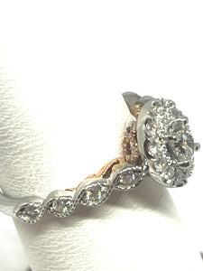 14kt White and Rose Gold Diamond Engagement Ring