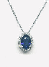 Load image into Gallery viewer, 18kt White Gold Natural Sapphire and Diamond Pendant
