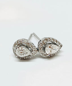 18kt  White Gold Diamond Earrings