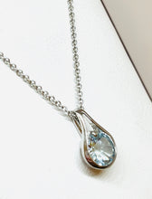 Load image into Gallery viewer, 14kt White Gold Aquamarine and Diamond Pendant

