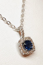Load image into Gallery viewer, 18kt White Gold Natural Blue  Sapphire and Diamond Pendant
