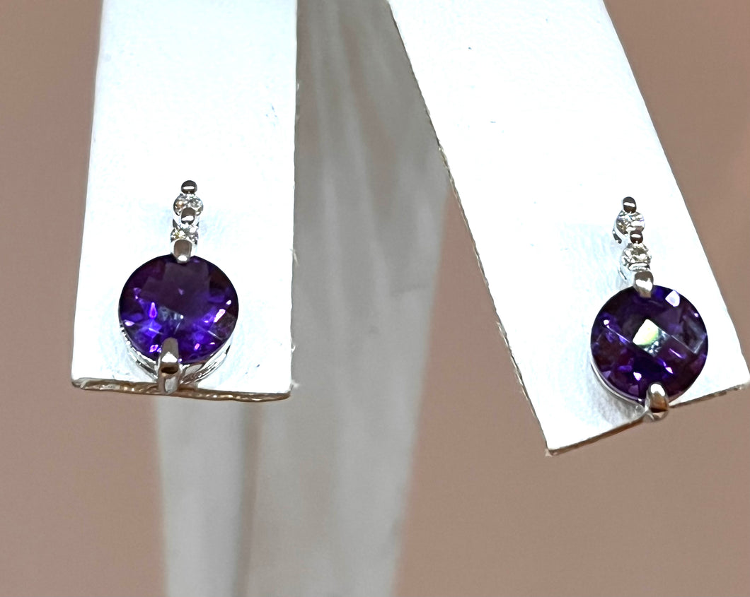 White gold and amethyst 2025 earrings